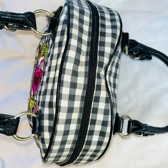 Betsey Johnson Black and White Checkered Handbag - Picture 5 of 13